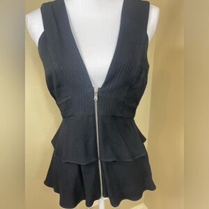 Trouvé size small sleeveless Plunge zippered top